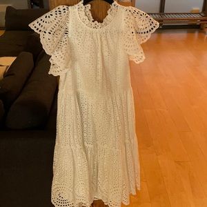 Ulla Johnson White Eyelet Dress Size 0